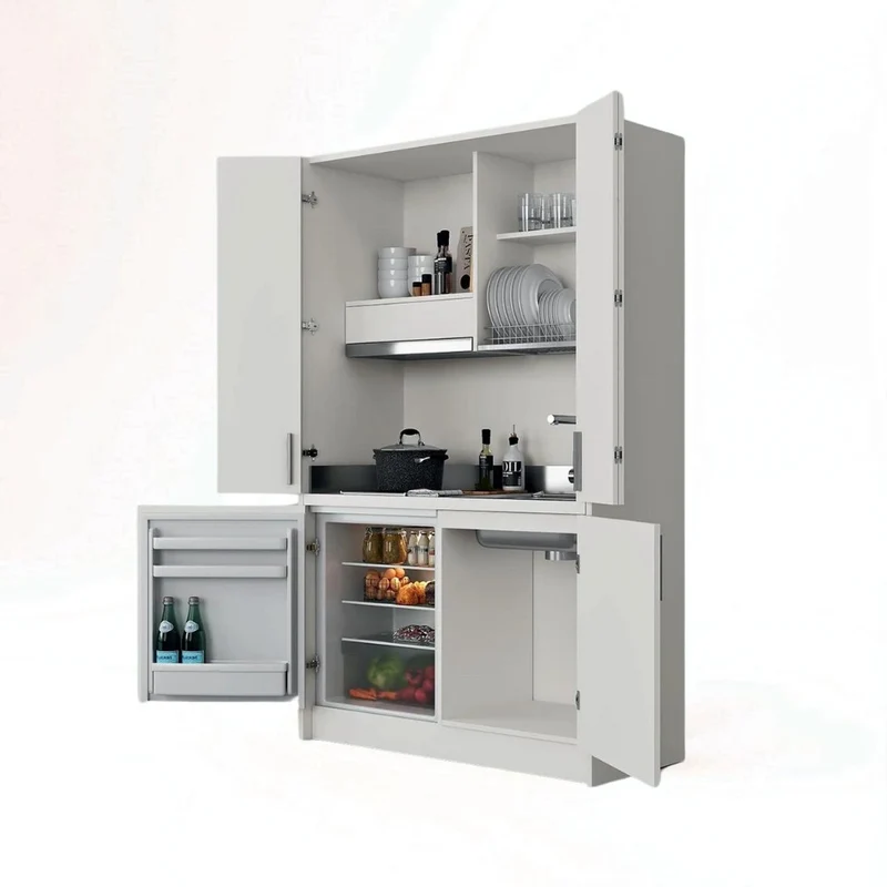Cucina a scomparsa completa di elettrodomestici bianco 125 cm - Fold