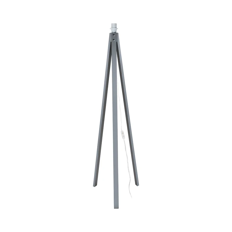 Lampada da terra treppiede legno 134,5H cm color grigio - DECO MDL3009