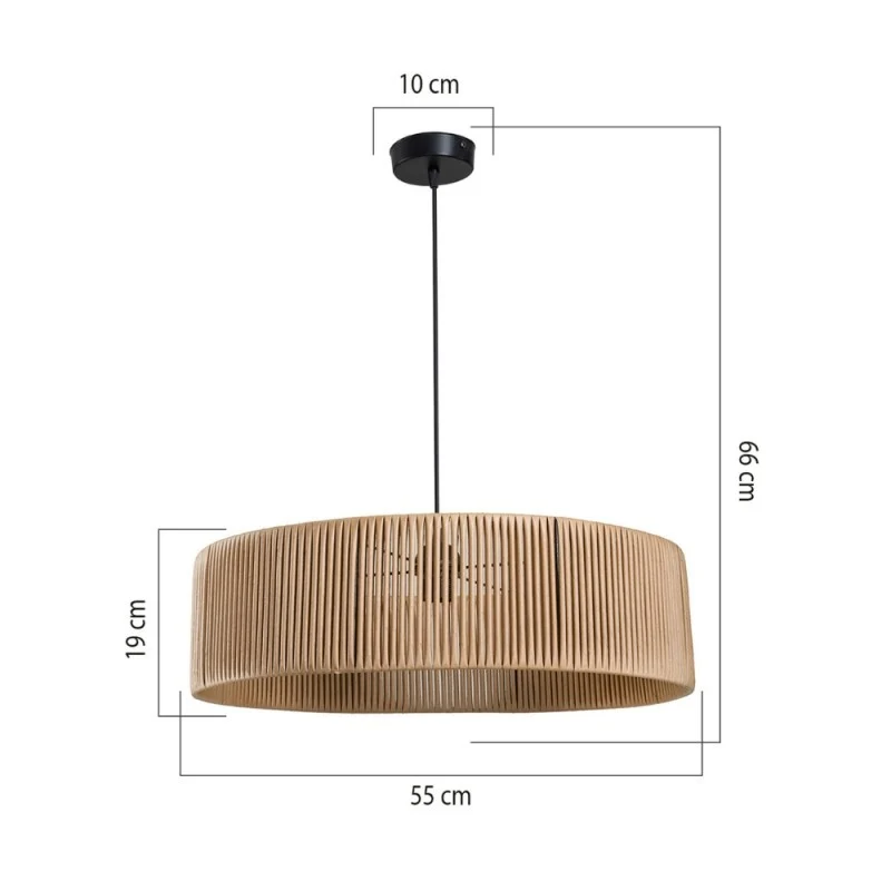 Lampada da soffitto stile rustico in carta effetto bamboo caffè - Roya ASZ1747
