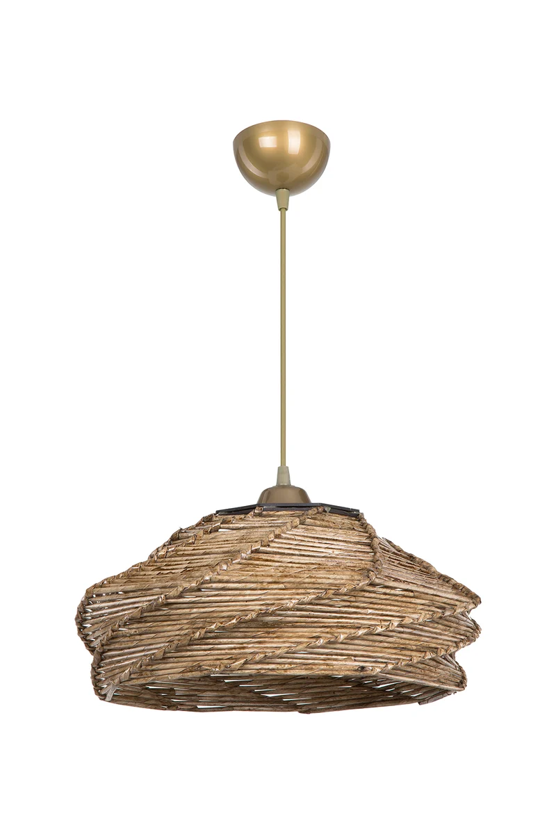 Lampada da soffitto stile rustico in carta intrecciata marrone - Risa MDL4940