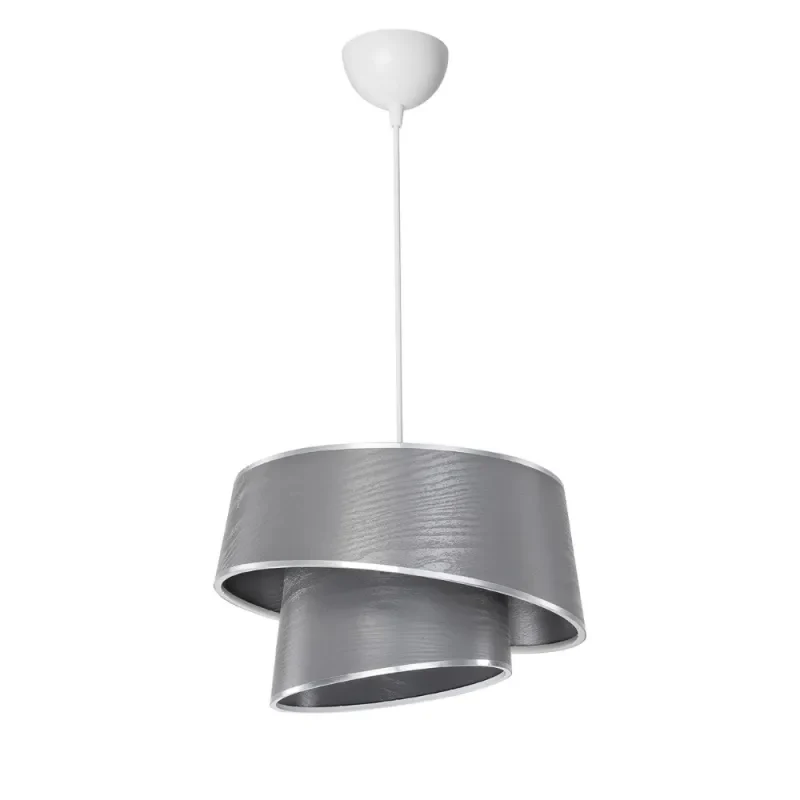 Lampada da soffitto con paralume grigio effetto legno - Lima MDL5132