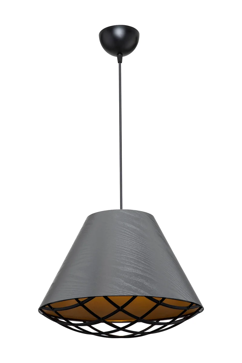 Lampada da soffitto moderna con paralume in tessuto antracite - Ayda ASZ1560