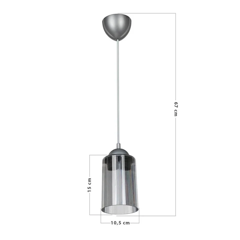 Lampada da soffitto con paralume cilindrico in plastica fumè - Optical ASZ1027