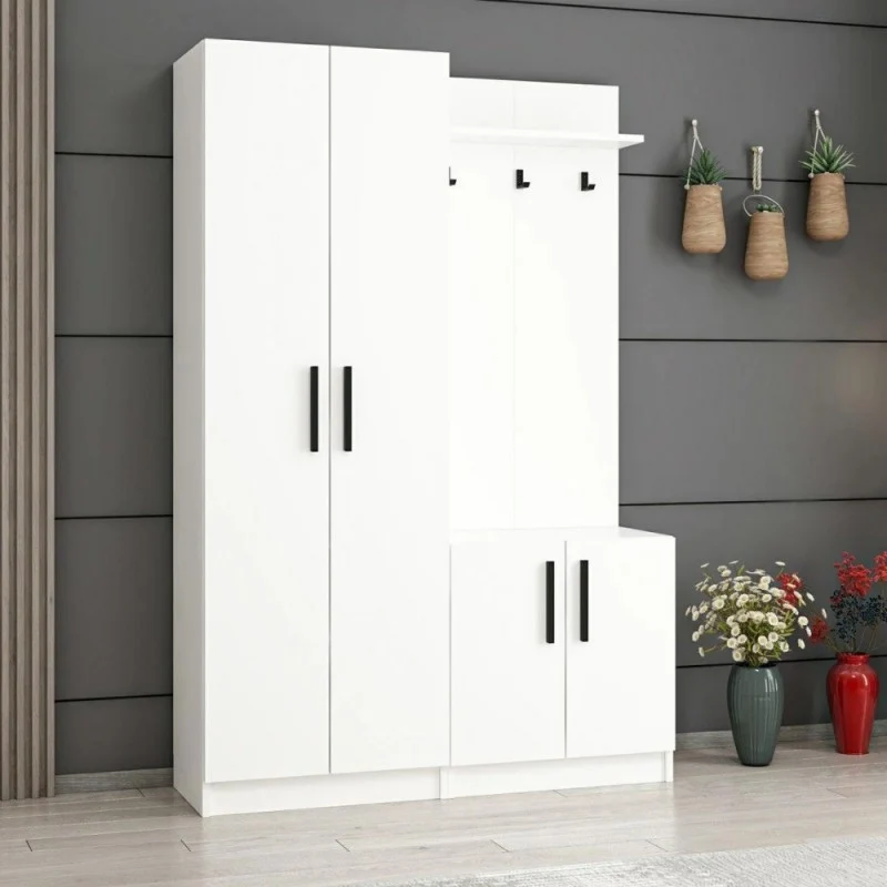 Armadio con appendiabiti colore bianco 120x180H cm - Dante