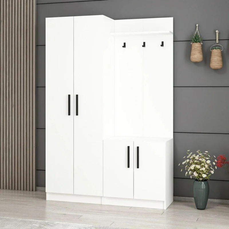 Armadio con appendiabiti colore bianco 120x180H cm - Dante