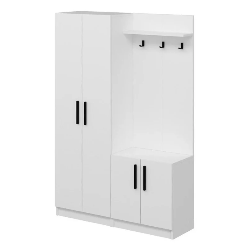 Armadio con appendiabiti colore bianco 120x180H cm - Dante