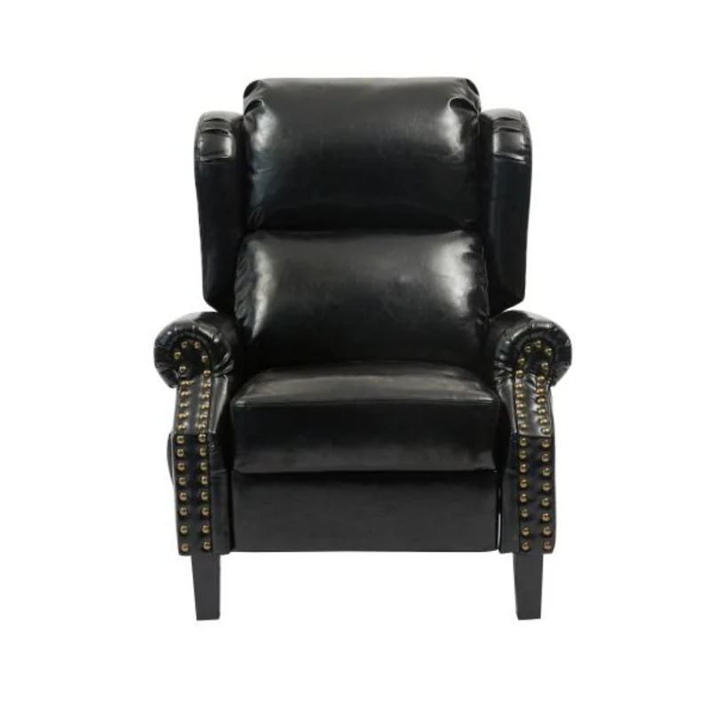 Poltrona con massaggio e schienale riscaldabile ecopelle nero - Wing