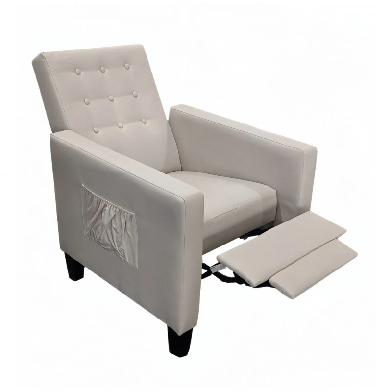 Poltrona recliner con massaggio tessuto beige - Malea
