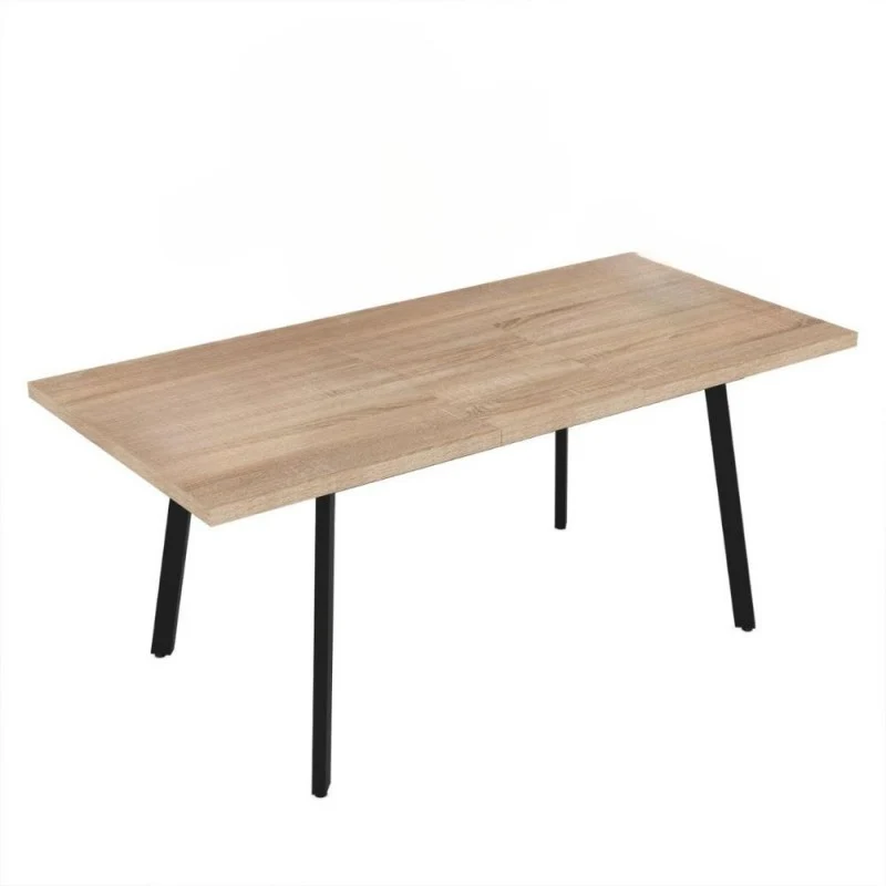 Tavolo allungabile colore rovere e gambe in metallo nero 138x85 cm - Lini