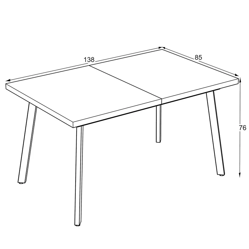 Tavolo allungabile colore rovere e gambe in metallo nero 138x85 cm - Lini