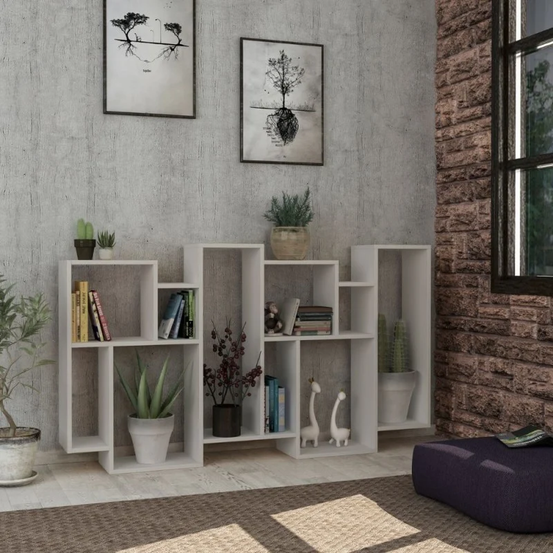 Libreria orizzontale bifacciale bianca 96x168,5H cm - Karmato