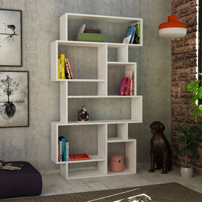 Libreria orizzontale bifacciale bianca 96x168,5H cm - Karmato