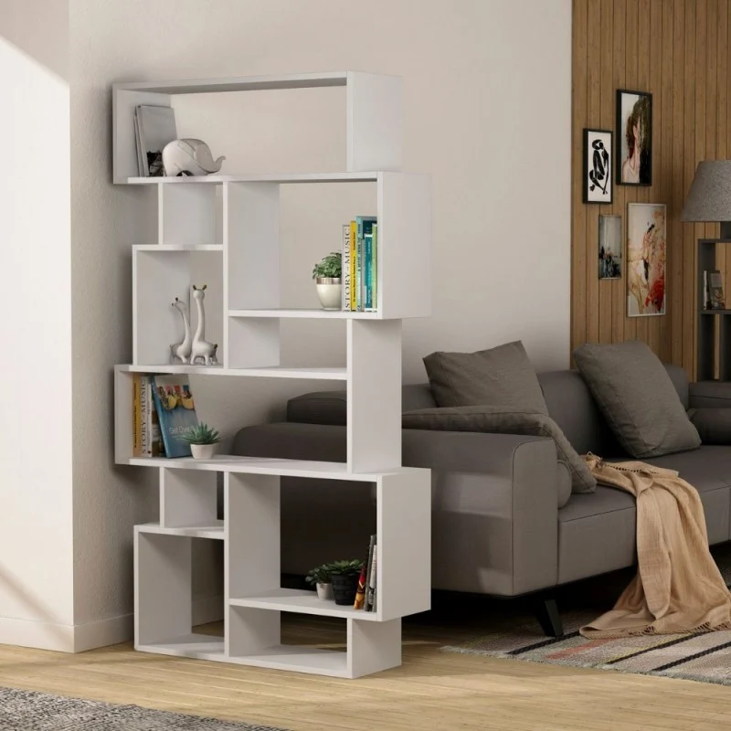 Libreria orizzontale bifacciale bianca 96x168,5H cm - Karmato