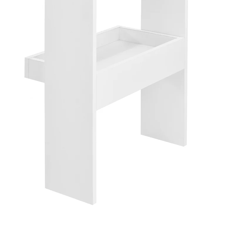Table de bar stylée avec compartiments de rangement table bistrot 120 cm blanc et gris 03_0006218