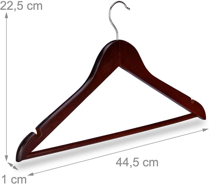 Lot de de 30 cintres avec encoches en bois marron 13_0002499
