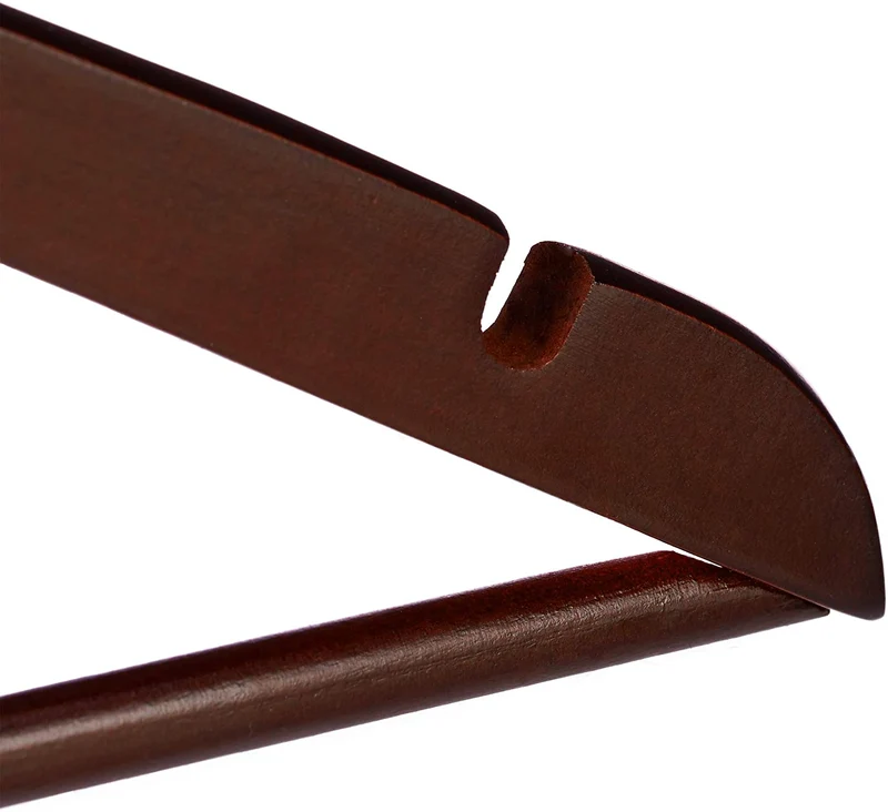 Lot de de 30 cintres avec encoches en bois marron 13_0002499