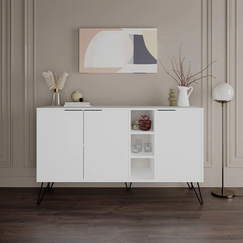 Madia 3 ante 142x83H cm colore bianco Clara