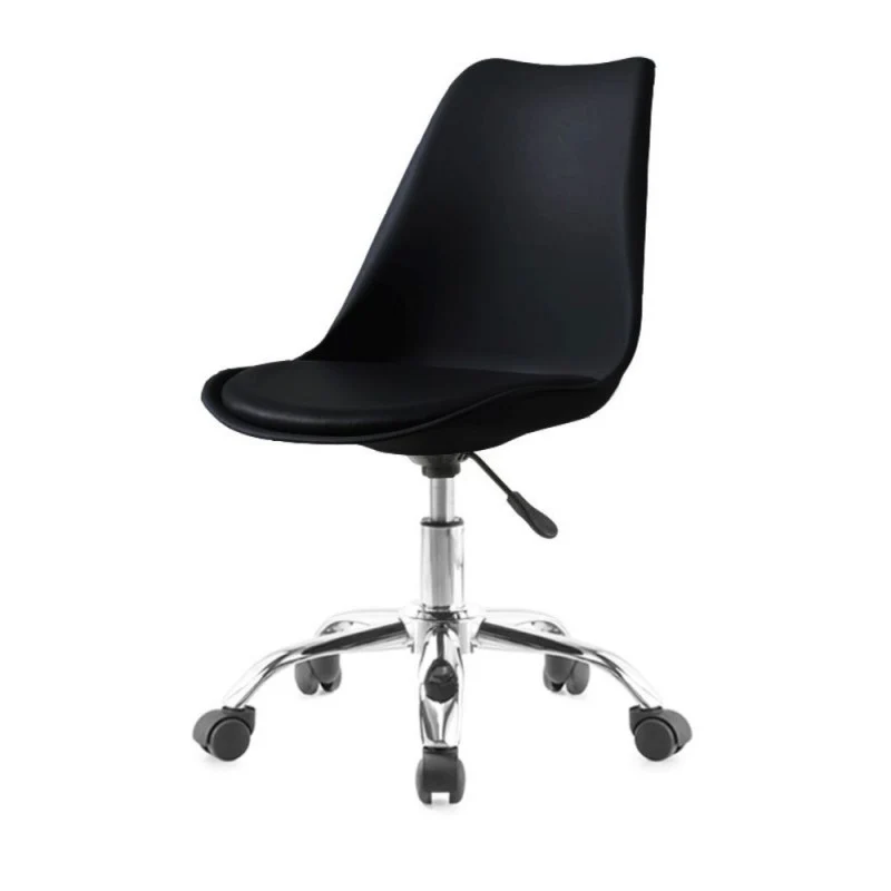 Sedia da ufficio nera con ruote e seduta ergonomica - LC719