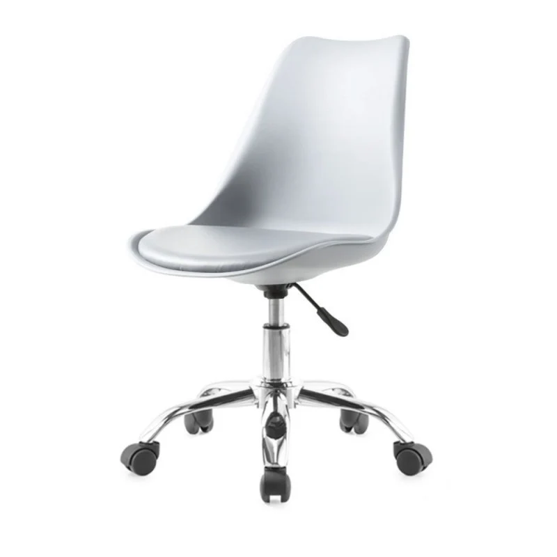 Sedia da ufficio bianca con ruote e seduta ergonomica - LC719