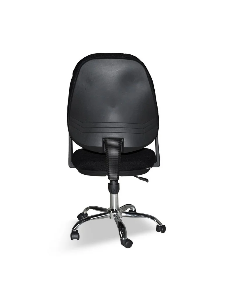 Poltrona da ufficio con ruote tessuto nero e base cromata - CR415