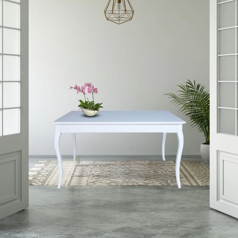Tavolo rettangolare allungabile bianco frassinato 140 cm - Liberty