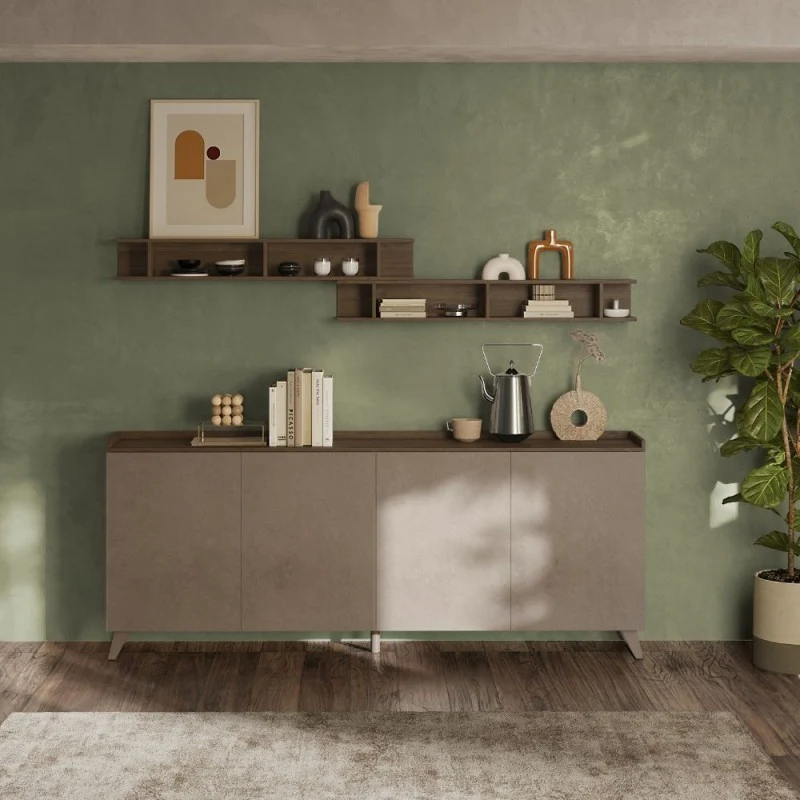 Madia moderna 3 ante 241 cm colore bronzo mercure - Polan