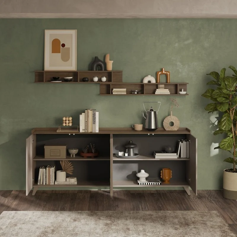 Madia moderna 3 ante 241 cm colore bronzo mercure - Polan