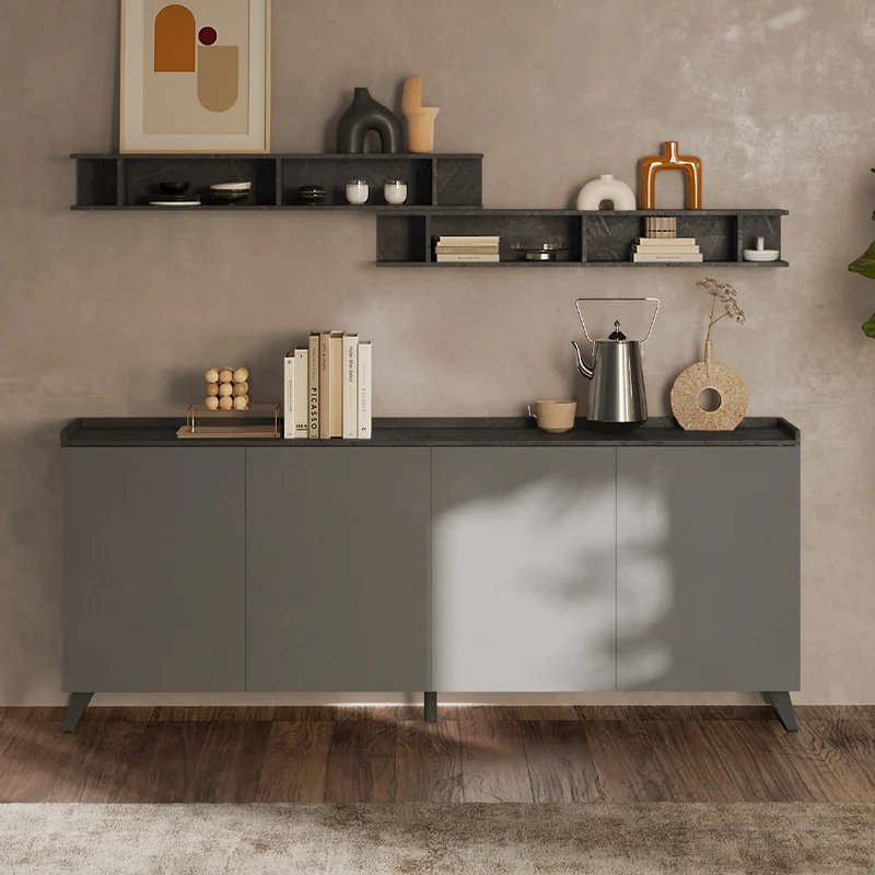Madia moderna con 4 ante 241x99H cm colore ardesia piombo - Polan