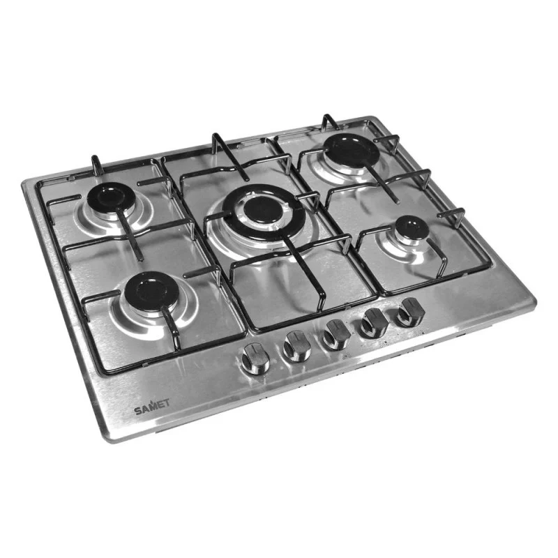 Piano cottura in acciaio inox con 5 fuochi 70 cm - Samet Ercole