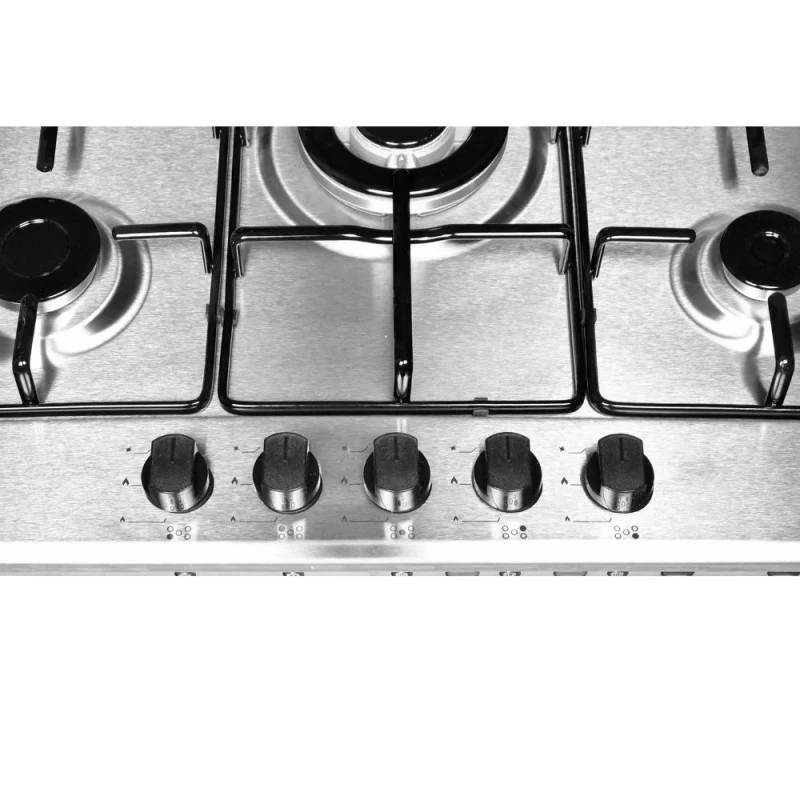 Piano cottura in acciaio inox con 5 fuochi 70 cm - Samet Ercole