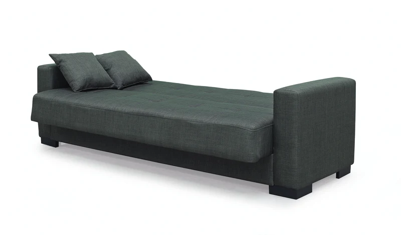 Divano letto 3 posti contenitore tessuto verde oliva 225 cm - Malpensa