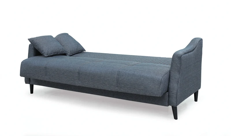 Divano 3 posti con letto e contenitore in tessuto grigio - Montana
