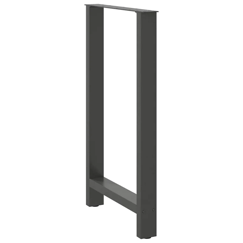 Lot de 2 pieds de table de bar modernes 60 x 100 cm avec niveleurs réglables en acier anthracite 02_0057586