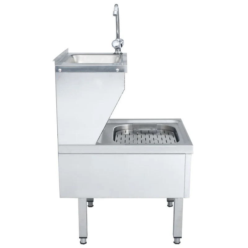 Lavabo commercial de lavage des mains avec robinet lave-mains vasque à poser cuisine de cantine restauration 109 cm acier inoxydable 02_0002448