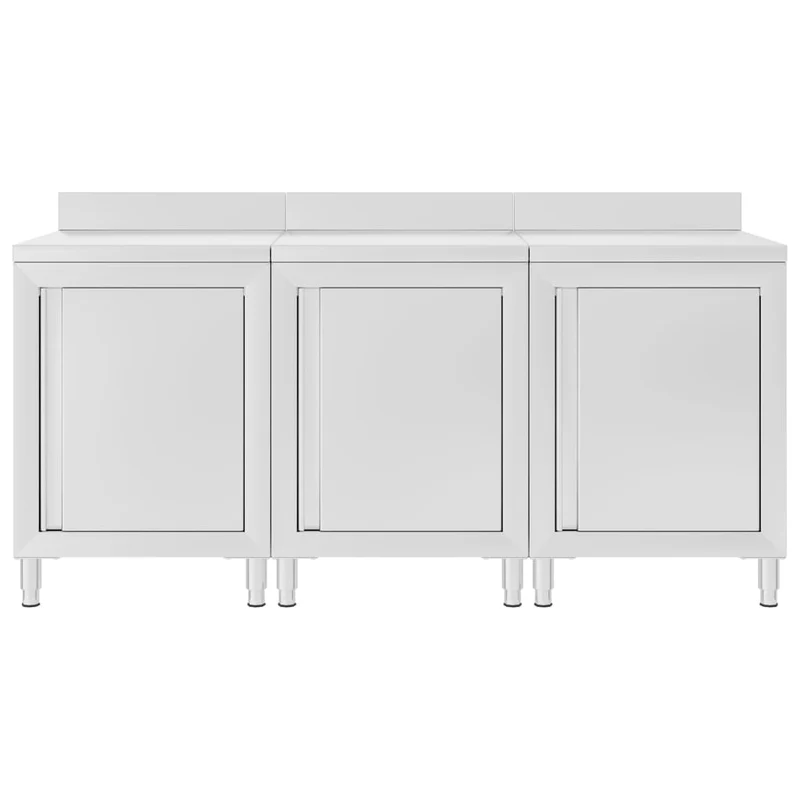 Table de travail commerciale avec armoire 180 x 60 x 96 cm acier inoxydable 02_0001901
