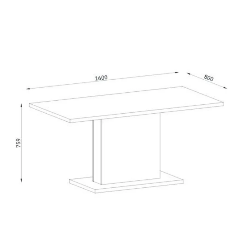 Tavolo rettangolare 160x80 cm design colore rovere - Follow