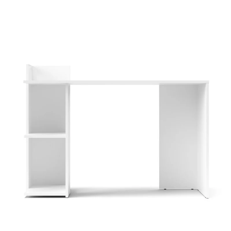 Scrivania moderna bianca con ripiani laterali 120 cm - Paco