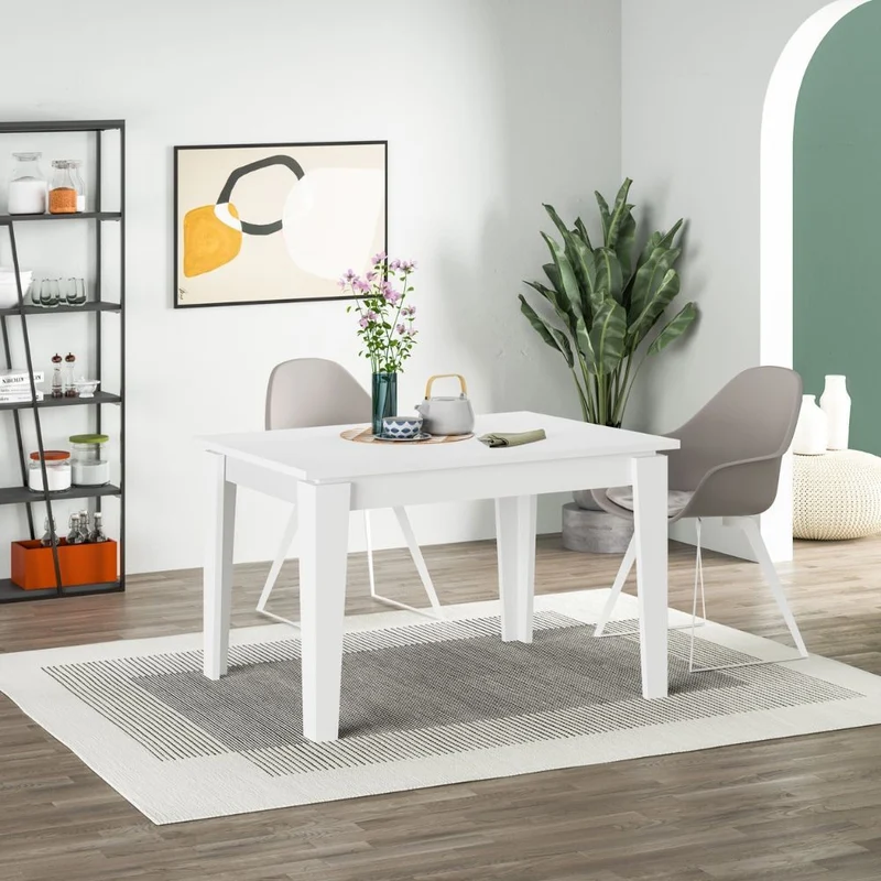 Tavolo moderno allungabile bianco larice 120x80 - Megaron