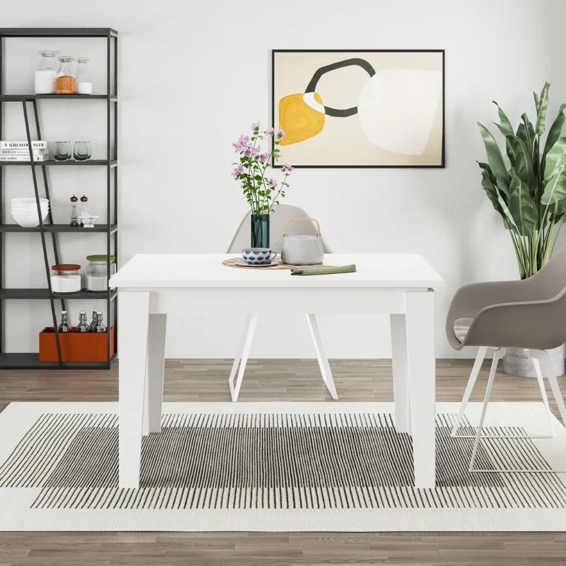 Tavolo moderno allungabile bianco larice 120x80 - Megaron