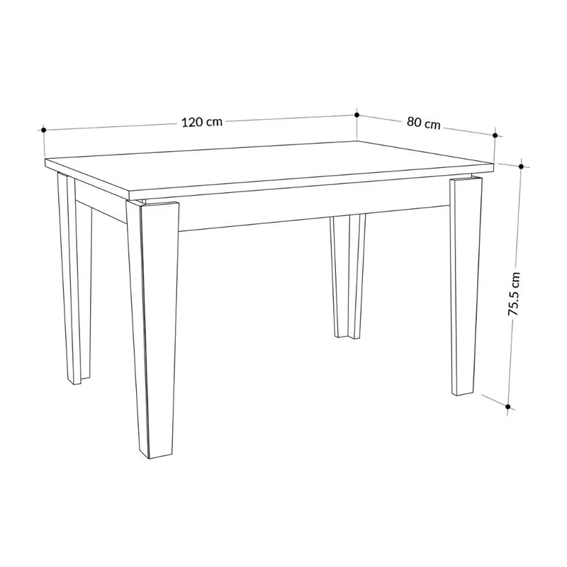 Tavolo moderno allungabile bianco larice 120x80 - Megaron