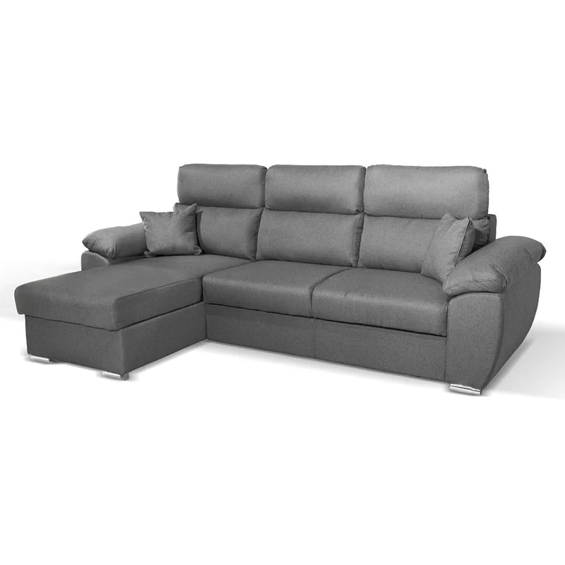 Divano con penisola contenitore grigio ComoII tessuto giulia9713