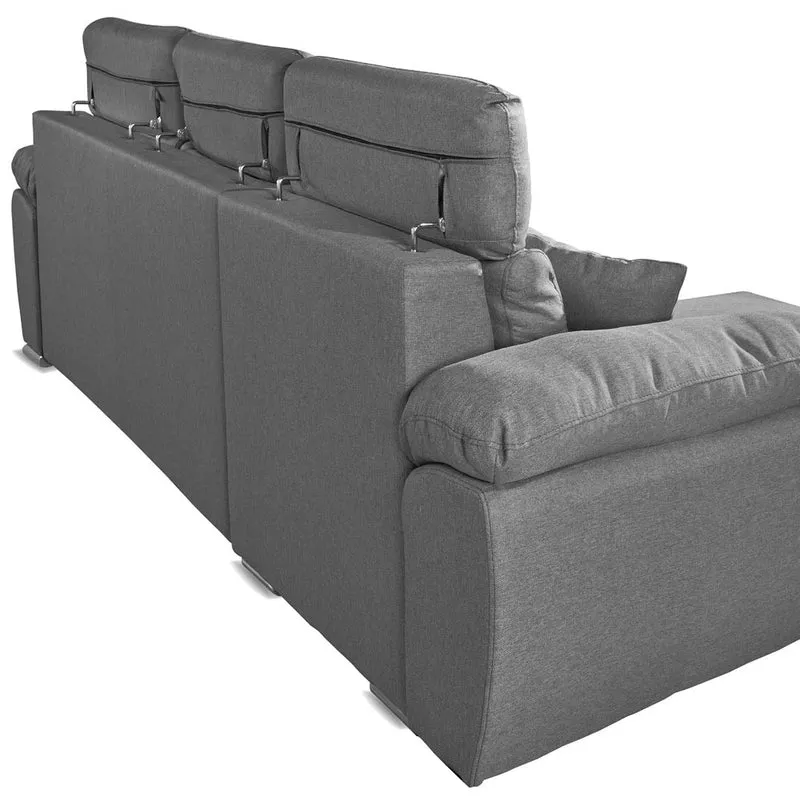 Divano con penisola contenitore grigio ComoII tessuto giulia9713