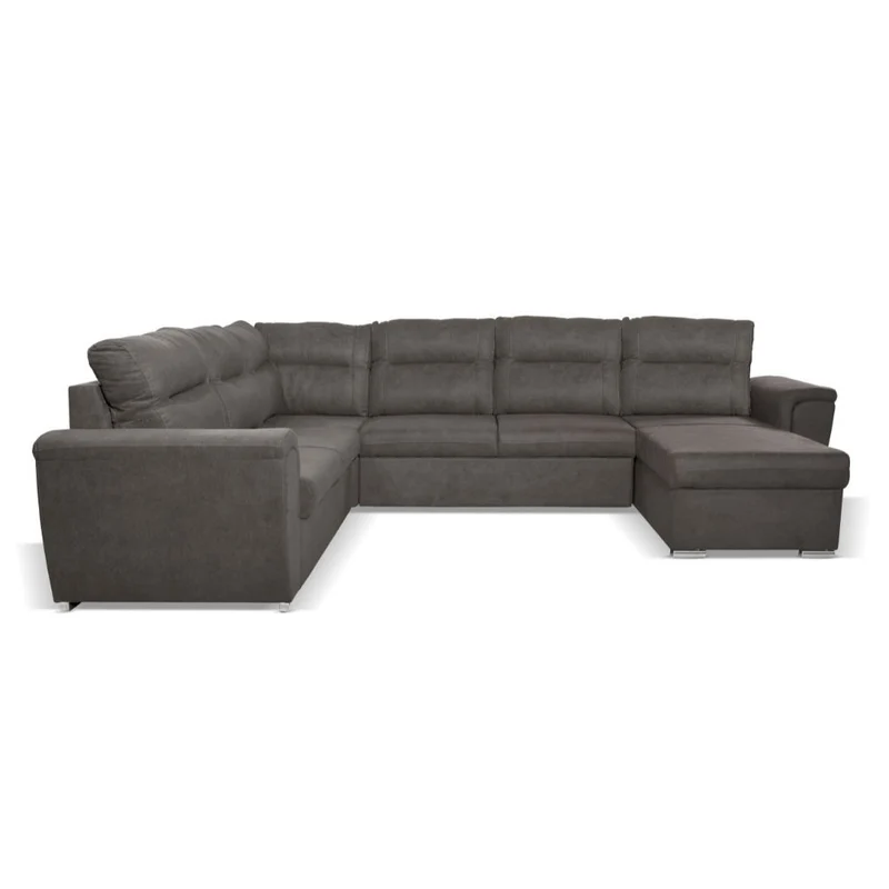 Divano angolare con letto e 2 contenitori colore khaki - Indaol