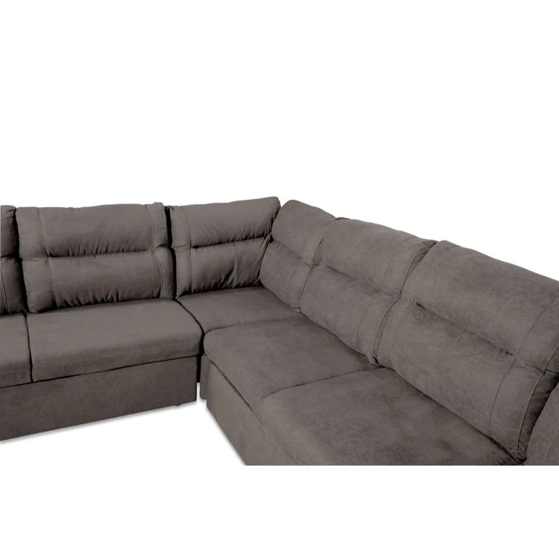 Divano angolare con letto e 2 contenitori colore khaki - Indaol