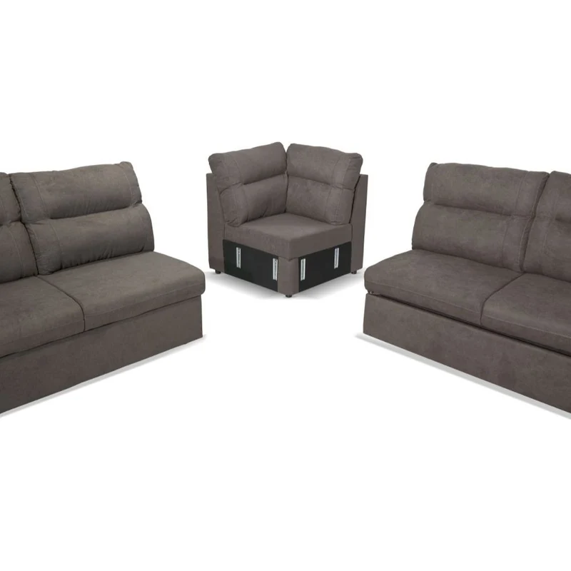 Divano angolare con letto e 2 contenitori colore khaki - Indaol