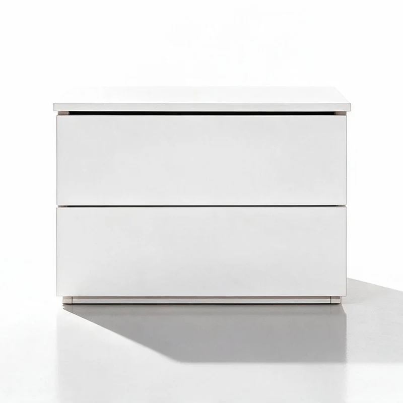 Comodino con 2 cassetti colore bianco 49x41H cm - Manitoba