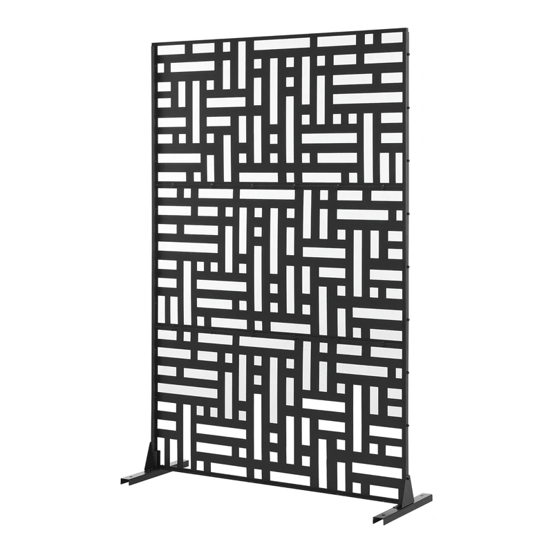 Cloison de séparation pour extérieur et intérieur acier galvanisé 180 x 120 x 40 cm noir 03_0009272