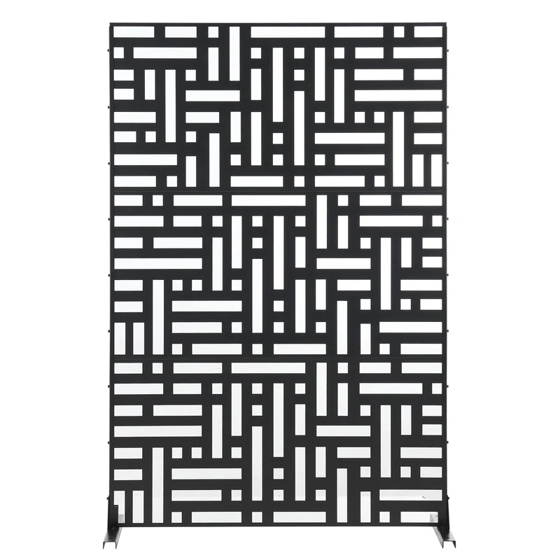 Cloison de séparation pour extérieur et intérieur acier galvanisé 180 x 120 x 40 cm noir 03_0009272