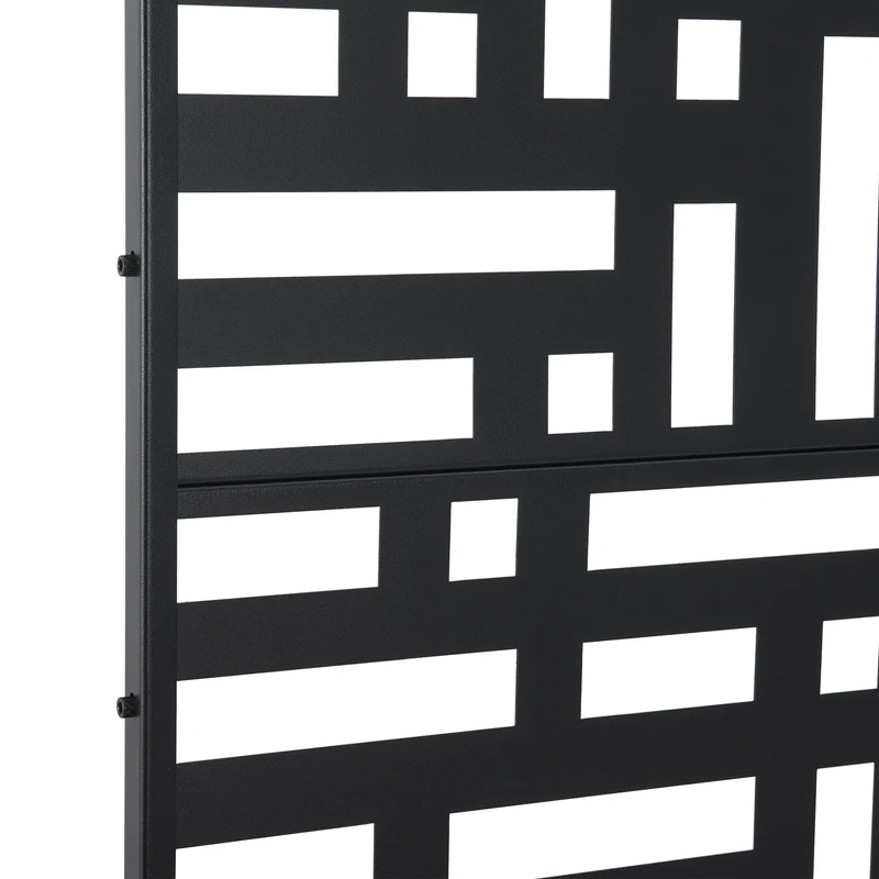 Cloison de séparation pour extérieur et intérieur acier galvanisé 180 x 120 x 40 cm noir 03_0009272