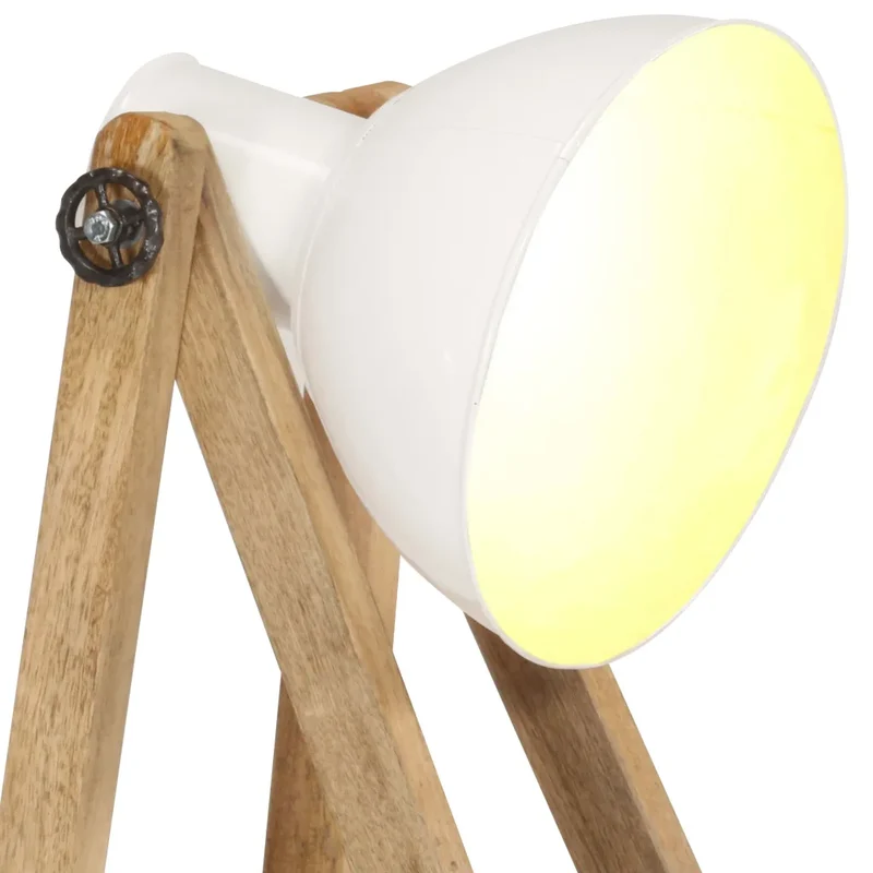 Lot de 3 lampadaires vintage design intérieur 28 x 65 x 150 cm en bois de manguier blanc 02_0046706